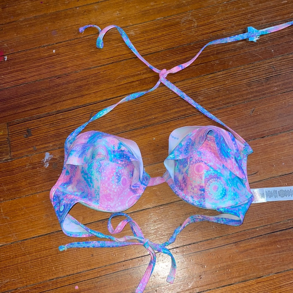 Cotton Candy with ruffles bikini top